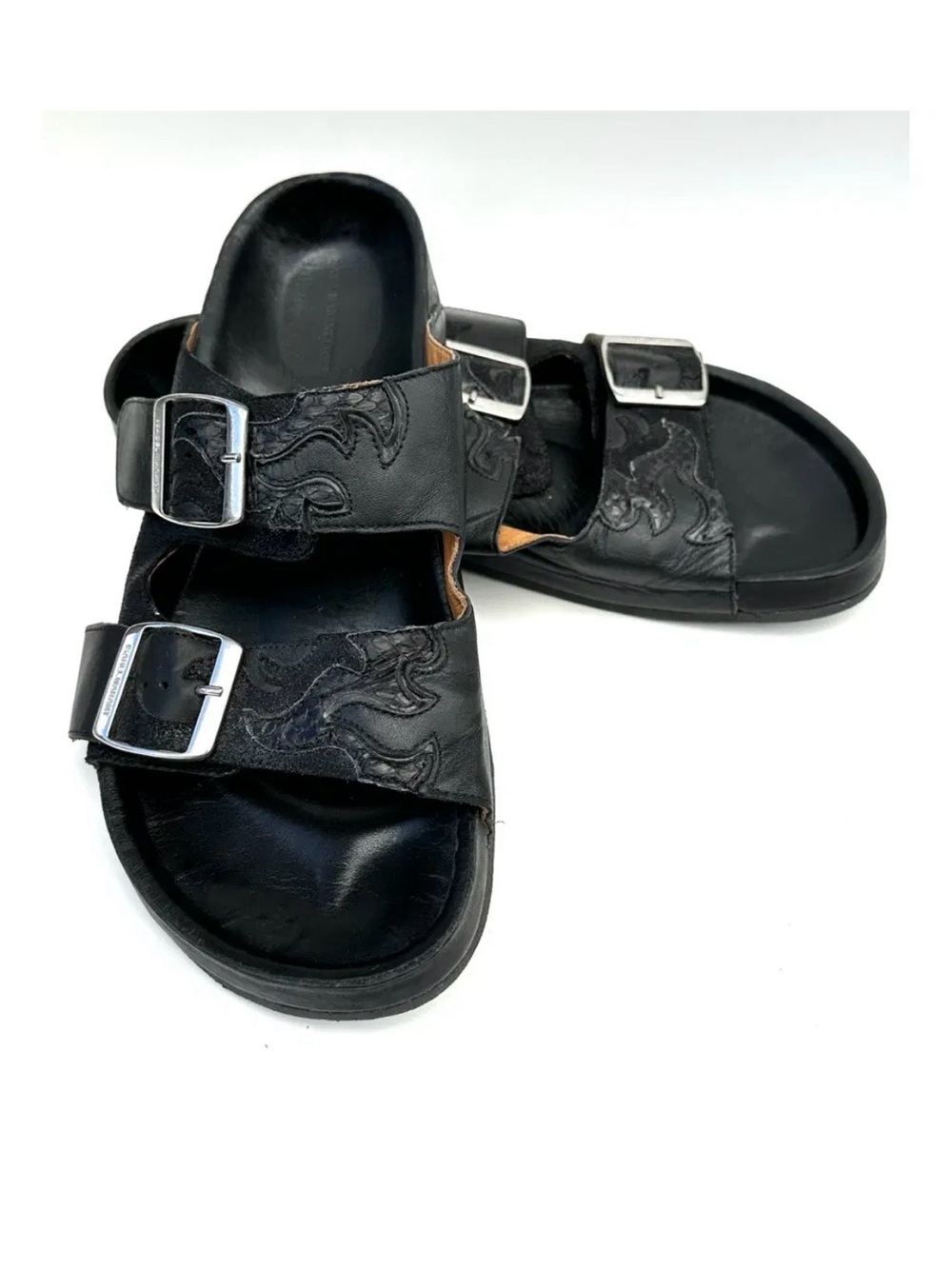 Isabel Marant Etoile Gail Embossed Leather Sandals In Black